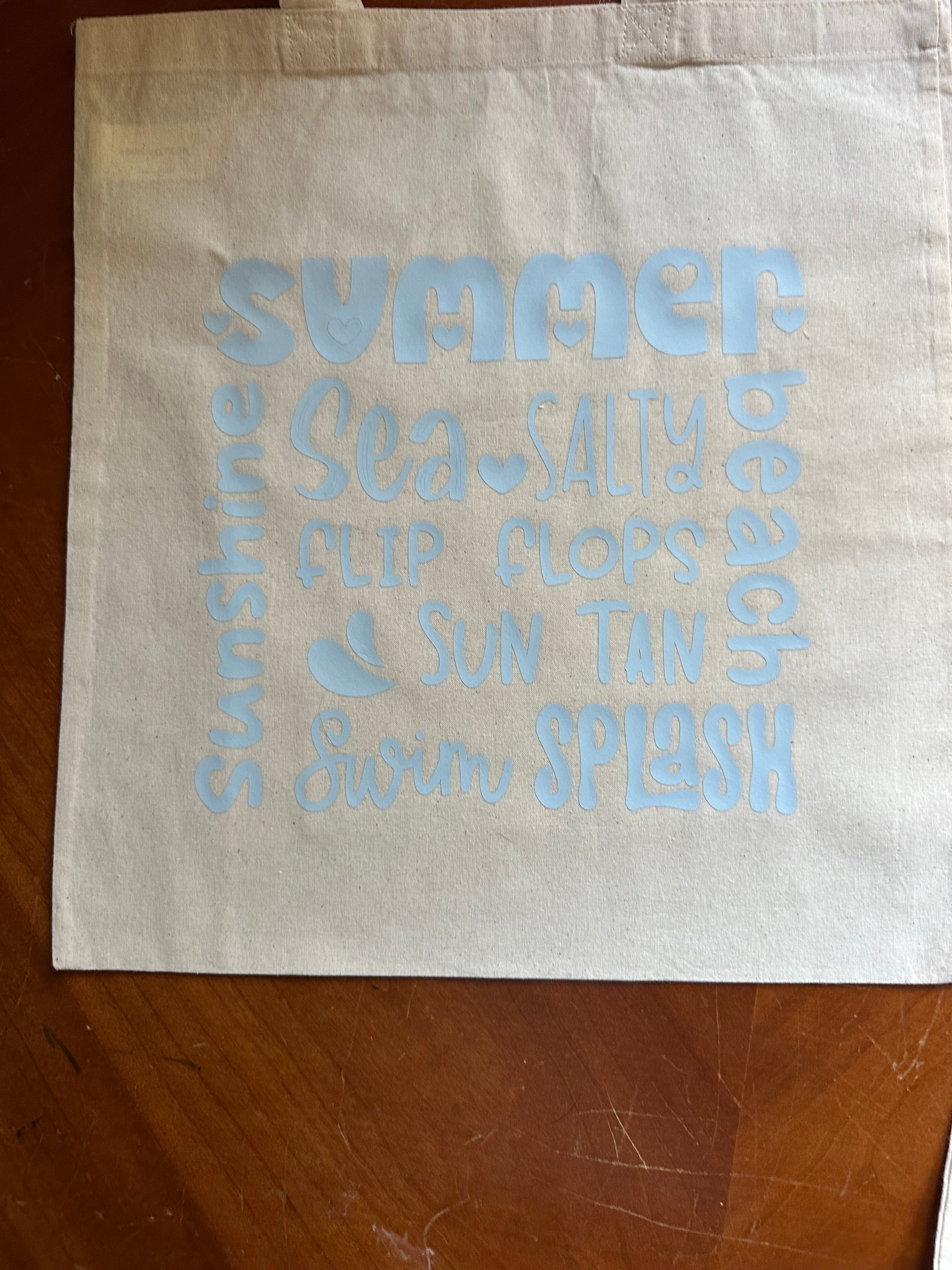 🌞 Summer Word Art Tote Bag